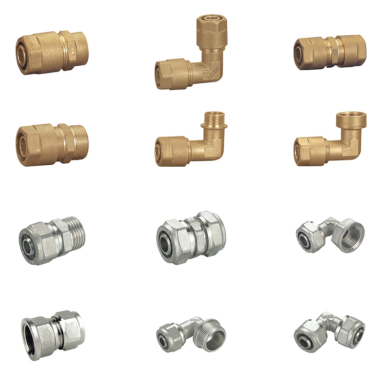 PE Pipe Brass Male Wras Approved Female Compression Fitting Tee