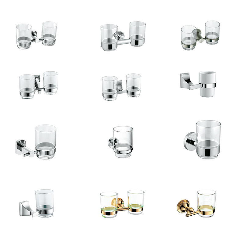 Double Wall Mounted Removable Glass Cup Kitchen Tumbler Holder